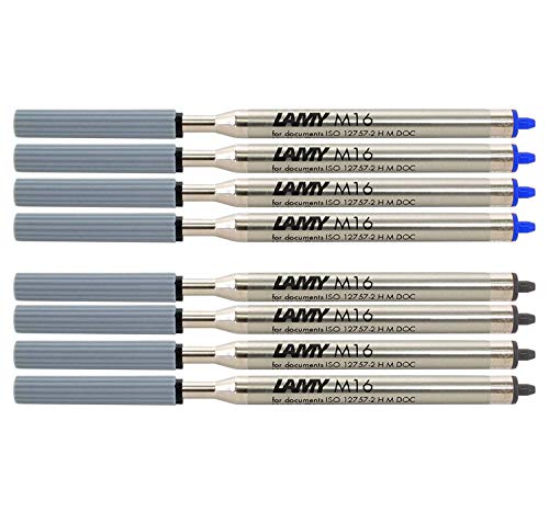 Lamy M16 Kugelschreiber-Großraummine, Strichbreite: F / gemischtes Set (4 x Blau + 4 x Schwarz) von Lamy