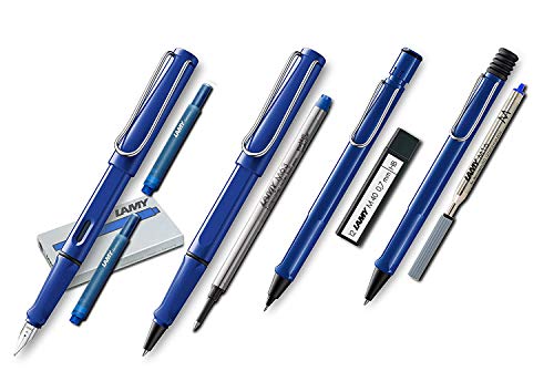 Lamy Safari Set [F?ller + Kugelschreiber + Tintenroller + Bleistift] (inkl. Ersatzminen + Patronen, Blau - Blue) von Lamy