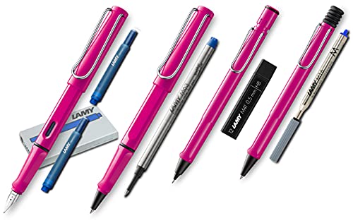 Lamy Safari Set [F?ller + Kugelschreiber + Tintenroller + Bleistift] (inkl. Ersatzminen + Patronen, Pink) von Lamy