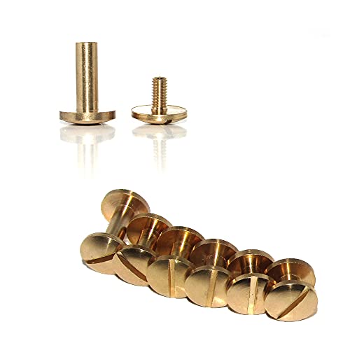 10-Sätze 10mm×4mm Gürtelschraube, Lederschraube, Handwerksschraube, Messing Nieten, Chicago Nagel, Stud Bag Nagel, Bogenkopf, Hohlniet von LanMaiXun
