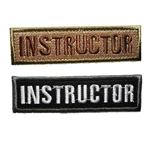 LanXin 2 Stücke Instructor Patch Stickerei Militärische Moral Patch Taktische Emblem Abzeichen Applikationen Gestickte Aufnäher - Haken und Schleife Verschlüsse Patches Sichern von LanXin