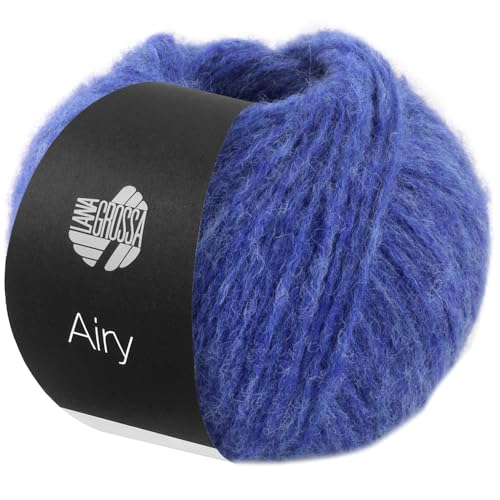 LANA GROSSA Airy | Flauschige Netzgarnstruktur aus 40% Baumwolle gefüllt mit 18% Merino- und 42% Baby Alpaka Fasern | 170m Garn Handstrickgarn | 50g Wolle zum Stricken & Häkeln | Blau - 2 LANA GROSSA Airy | Flauschige Netzgarnstruktur aus 40% Baumwolle gefüllt mit 18% Merino- und 42% Baby Alpaka Fasern | 170m Garn Handstrickgarn | 50g Wolle zum Stricken & Häkeln | Blau - 2 von Lana Grossa