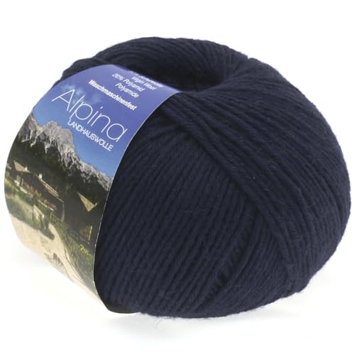 LANA GROSSA Alpina | Landhauswolle und Trachtengarn, waschmaschinenfest | Handstrickgarn aus 80% Schurwolle & 20% Polyamid | 100g Wolle zum Stricken & Häkeln | 210m Garn 8 von Lana Grossa