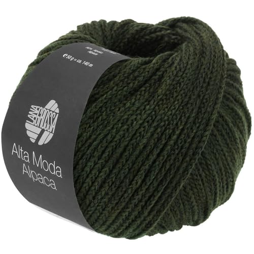 LANA GROSSA Alta Moda Alpaca | Kettengarn aus Alpaka (Baby) | Handstrickgarn aus 90% Alpaka (Baby), 5% Schurwolle (Merino) & 5% Polyamid | 50g Wolle zum Stricken & Häkeln | 140m Garn 101 von Lana Grossa