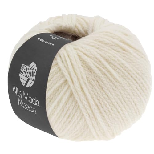 LANA GROSSA Alta Moda Alpaca | Kettengarn aus Alpaka (Baby) | Handstrickgarn aus 90% Alpaka (Baby), 5% Schurwolle (Merino) & 5% Polyamid | 50g Wolle zum Stricken & Häkeln | 140m Garn von Lana Grossa