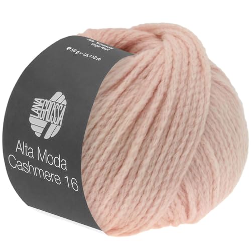 LANA GROSSA Alta Moda Cashmere 16 | Feinste 16 Mikron Merinowolle mit Kaschmiranteil | Handstrickgarn aus 78% Schurwolle (Merino), 12% Kaschmir & 10% Polyamid (Nylon) | 50g zum Stricken | 110m Garn von Lana Grossa