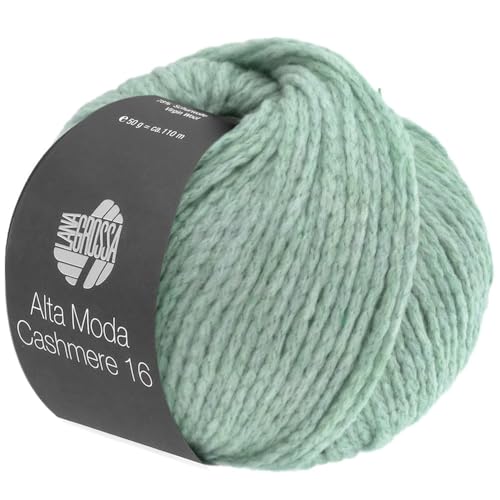 LANA GROSSA Alta Moda Cashmere 16 | Feinste 16 Mikron Merinowolle mit Kaschmiranteil | Handstrickgarn aus 78% Schurwolle (Merino), 12% Kaschmir & 10% Polyamid (Nylon) | 50g zum Stricken | 110m Garn von Lana Grossa