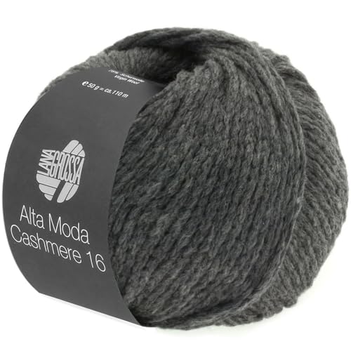 LANA GROSSA Alta Moda Cashmere 16 | Feinste 16 Mikron Merinowolle mit Kaschmiranteil | Handstrickgarn aus 78% Schurwolle (Merino), 12% Kaschmir & 10% Polyamid (Nylon) | 50g zum Stricken | 110m Garn von Lana Grossa