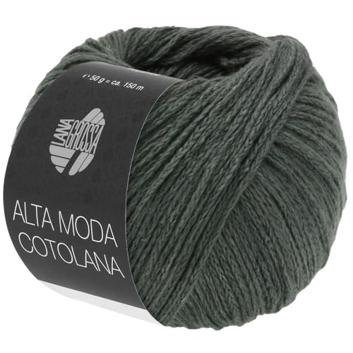 LANA GROSSA Alta Moda Cotolana | Edles Kettengarn aus 45% Schurwolle (Merino superwash), 45% Pima Baumwolle & 10% Polyamid| 50g Wolle zum Stricken & Häkeln | 150m Garn FB 46 von Lana Grossa