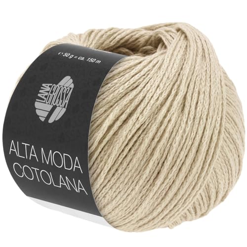 LANA GROSSA Alta Moda Cotolana | Edles Kettengarn aus 45% Schurwolle (Merino superwash), 45% Pima Baumwolle & 10% Polyamid| 50g Wolle zum Stricken & Häkeln | 150m Garn von Lana Grossa