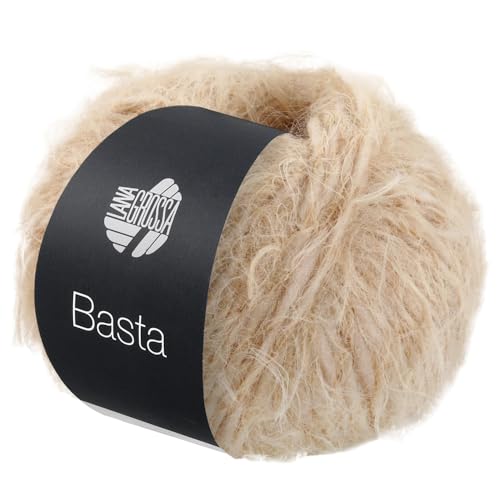 LANA GROSSA Basta| Garn im Fake Fur Look, locker verzwirnt, Franseneffekt& Merinofasern | Handstrickgarn, 50% Schurwolle & 50% Polyamid | 50g Wolle zum Stricken& Häkeln | 100m Garn FB 3 von Lana Grossa