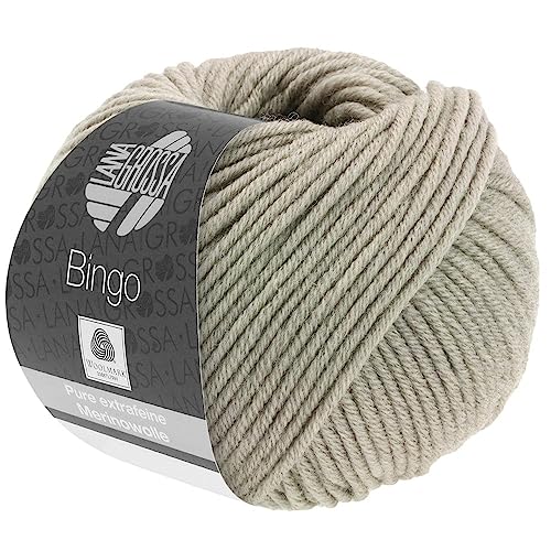 LANA GROSSA Bingo | Extrafeine Merinowolle waschmaschinenfest und filzfrei | Handstrickgarn aus 100% Schurwolle (Merino extrafein) | 50g Wolle zum Stricken & Häkeln | 80m Garn von Lana Grossa