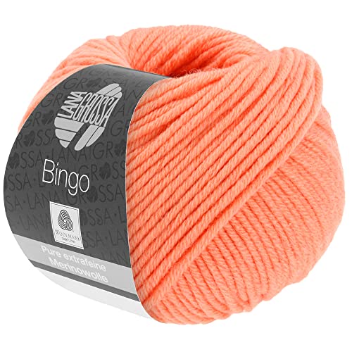 LANA GROSSA Bingo | Extrafeine Merinowolle waschmaschinenfest und filzfrei | Handstrickgarn aus 100% Schurwolle (Merino extrafein) | 50g Wolle zum Stricken & Häkeln | 80m Garn von Lana Grossa