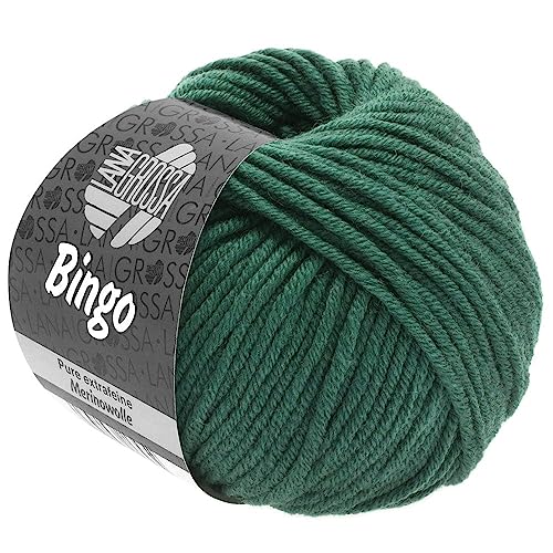 LANA GROSSA Bingo | Extrafeine Merinowolle waschmaschinenfest und filzfrei | Handstrickgarn aus 100% Schurwolle (Merino extrafein) | 50g Wolle zum Stricken & Häkeln | 80m Garn von Lana Grossa