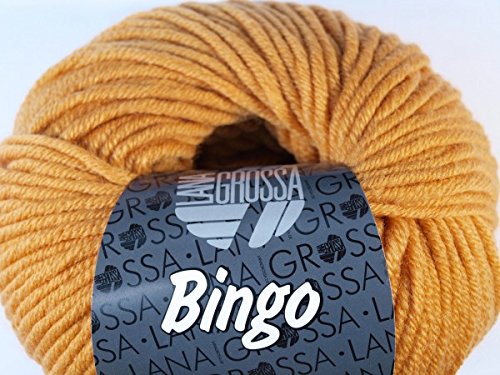 LANA GROSSA Bingo | Extrafeine Merinowolle waschmaschinenfest und filzfrei | Handstrickgarn aus 100% Schurwolle (Merino extrafein) | 50g Wolle zum Stricken & Häkeln | 80m Garn von Lana Grossa