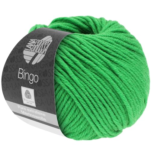 LANA GROSSA Bingo | Extrafeine Merinowolle waschmaschinenfest und filzfrei | Handstrickgarn aus 100% Schurwolle (Merino extrafein) | 50g Wolle zum Stricken & Häkeln | 80m Garn von Lana Grossa