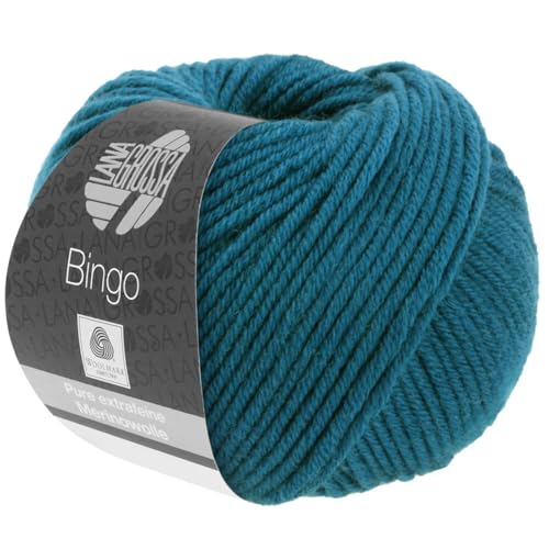 LANA GROSSA Bingo | Extrafeine Merinowolle waschmaschinenfest und filzfrei | Handstrickgarn aus 100% Schurwolle (Merino extrafein) | 50g Wolle zum Stricken & Häkeln | 80m Garn von Lana Grossa