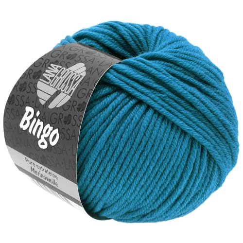 LANA GROSSA Bingo | Extrafeine Merinowolle waschmaschinenfest und filzfrei | Handstrickgarn aus 100% Schurwolle (Merino extrafein) | 50g Wolle zum Stricken & Häkeln | 80m Garn FB 727 von Lana Grossa