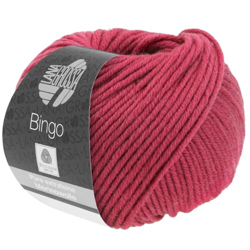 LANA GROSSA Bingo | Extrafeine Merinowolle waschmaschinenfest und filzfrei | Handstrickgarn aus 100% Schurwolle (Merino extrafein) | 50g Wolle zum Stricken & Häkeln | 80m Garn von Lana Grossa