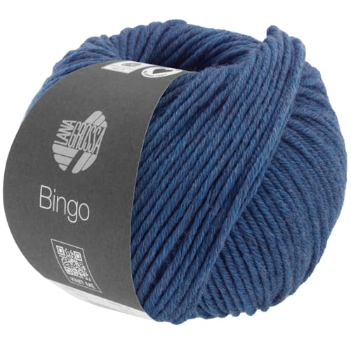 LANA GROSSA Bingo Melange | Extrafeine Merinowolle waschmaschinenfest und filzfrei | Handstrickgarn aus 100% Schurwolle (Merino extrafein) | 50g Wolle zum Stricken & Häkeln | 80m Garn FB 1030 von Lana Grossa