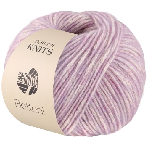 LANA GROSSA Bottoni | Baumwoll-Viskosegemisch mit Merinofasern | Handstrickgarn aus 53% Baumwolle, 24% Viskose & 23% Schurwolle | 50g Wolle zum Stricken & Häkeln | 125m Garn FB 5 von Lana Grossa