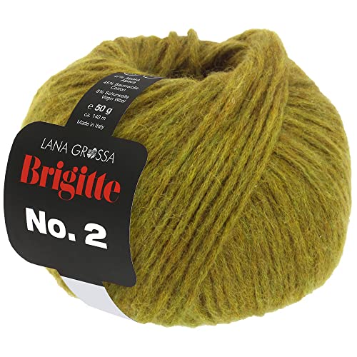 LANA GROSSA Brigitte Nr.2 | Edle Netzgarnstruktur aus Alpaka und Baumwolle | Handstrickgarn aus 47% Alpaka, 45% Baumwolle & 8% Schurwolle | 50g Wolle zum Stricken & Häkeln | 140m Garn FB 49 von Lana Grossa
