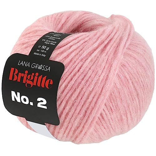 LANA GROSSA Brigitte Nr.2 | Edle Netzgarnstruktur aus Alpaka und Baumwolle | Handstrickgarn aus 47% Alpaka, 45% Baumwolle & 8% Schurwolle | 50g Wolle zum Stricken & Häkeln | 140m Garn von Lana Grossa