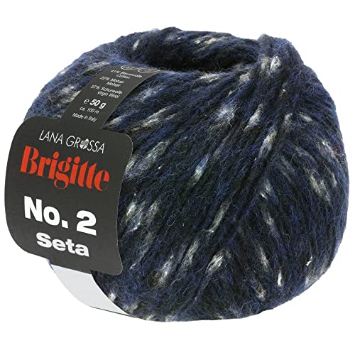 LANA GROSSA Brigitte Nr.2 Seta | Edle Netzgarnstruktur aus Alpaka und Baumwolle | Handstrickgarn aus 47% Alpaka, 45% Baumwolle & 8% Schurwolle | 50g Wolle zum Stricken & Häkeln | 140m Garn von Lana Grossa