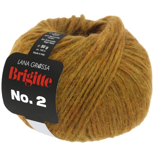 LANA GROSSA Brigitte Nr.2 Seta | Edle Netzgarnstruktur aus Alpaka und Baumwolle | Handstrickgarn aus 47% Alpaka, 45% Baumwolle & 8% Schurwolle | 50g Wolle zum Stricken & Häkeln | 140m Garn von Lana Grossa