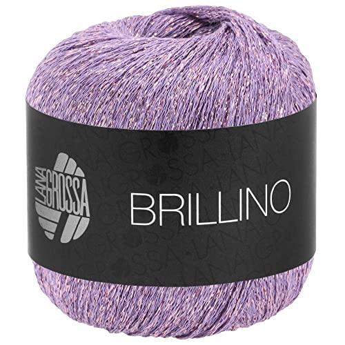 LANA GROSSA Brillino | Beilaufgarn mit farbigem Lurexfaden | Handstrickgarn aus 83% Viskose & 17% metallische Faser | 25g Wolle zum Stricken & Häkeln | 200m Garn von Lana Grossa