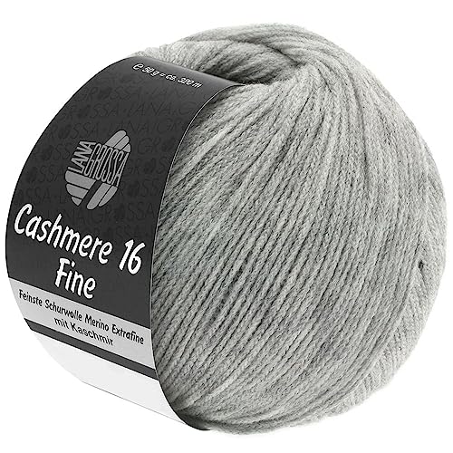 LANA GROSSA Cashmere 16 Fine | Kettengarn aus Kaschmir- und Merinowolle | Handstrickgarn aus 80% Schurwolle (Merino extrafine), 10% Kaschmir & Polyamid | 50g Wolle zum Stricken & Häkeln | 320m Garn von Lana Grossa