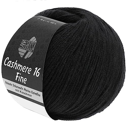 LANA GROSSA Cashmere 16 Fine | Kettengarn aus Kaschmir- und Merinowolle | Handstrickgarn aus 80% Schurwolle (Merino extrafine), 10% Kaschmir & Polyamid | 50g Wolle zum Stricken & Häkeln | 320m Garn von Lana Grossa