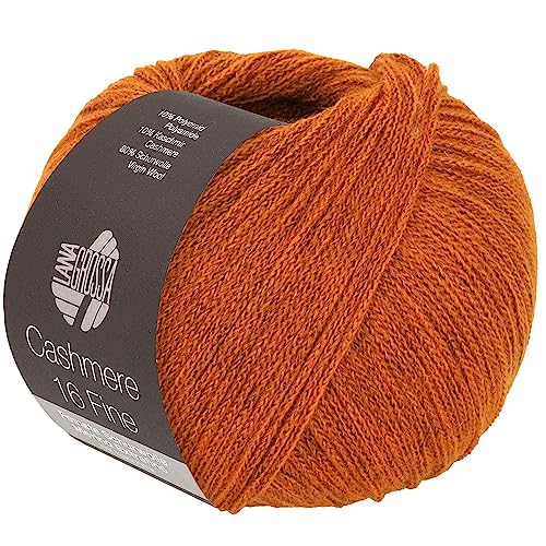 LANA GROSSA Cashmere 16 Fine | Kettengarn aus Kaschmir- und Merinowolle | Handstrickgarn aus 80% Schurwolle (Merino extrafine), 10% Kaschmir & Polyamid | 50g Wolle zum Stricken & Häkeln | 320m Garn von Lana Grossa