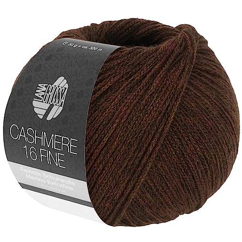 LANA GROSSA Cashmere 16 Fine | Kettengarn aus Kaschmir- und Merinowolle | Handstrickgarn aus 80% Schurwolle (Merino extrafine), 10% Kaschmir & Polyamid | 50g Wolle zum Stricken & Häkeln | 320m Garn von Lana Grossa