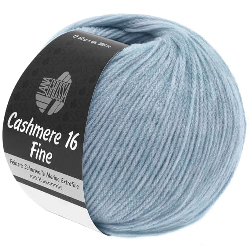 LANA GROSSA Cashmere 16 Fine | Kettengarn aus Kaschmir- und Merinowolle | Handstrickgarn aus 80% Schurwolle (Merino extrafine), 10% Kaschmir & Polyamid | 50g Wolle zum Stricken & Häkeln | 320m Garn von Lana Grossa