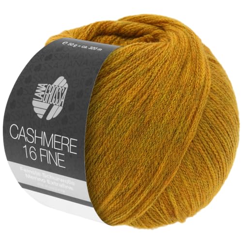 LANA GROSSA Cashmere 16 Fine | Kettengarn aus Kaschmir- und Merinowolle | Handstrickgarn aus 80% Schurwolle (Merino extrafine), 10% Kaschmir & Polyamid | 50g Wolle zum Stricken & Häkeln | 320m Garn von Lana Grossa