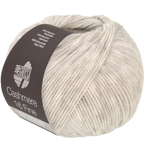 LANA GROSSA Cashmere 16 Fine | Aus Kaschmir- und Merinowolle | Handstrickgarn aus 80% Schurwolle (Merino extrafine), 10% Kaschmir & Polyamid | 50g Wolle zum Stricken & Häkeln | 320m Garn FB 55 von Lana Grossa