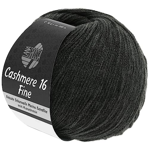 LANA GROSSA Cashmere 16 Fine | Kettengarn aus Kaschmir- und Merinowolle | Handstrickgarn aus 80% Schurwolle (Merino extrafine), 10% Kaschmir & Polyamid | 50g Wolle zum Stricken & Häkeln | 320m Garn von Lana Grossa