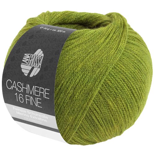 LANA GROSSA Cashmere 16 Fine | Kettengarn aus Kaschmir- und Merinowolle | Handstrickgarn aus 80% Schurwolle (Merino extrafine), 10% Kaschmir & Polyamid | 50g Wolle zum Stricken & Häkeln | 320m Garn von Lana Grossa