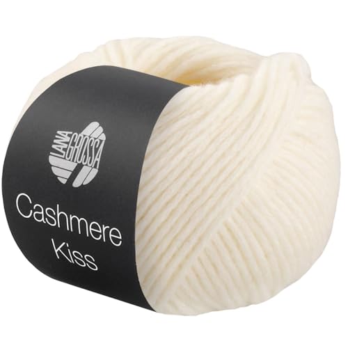 LANA GROSSA Cashmere Kiss | Edle Merino-Kaschmir-Mischung | Handstrickgarn aus 70% Schurwolle (Merino superfein) & 30% Kaschmir | 25g Wolle zum Stricken & Häkeln | 70m Garn von Lana Grossa