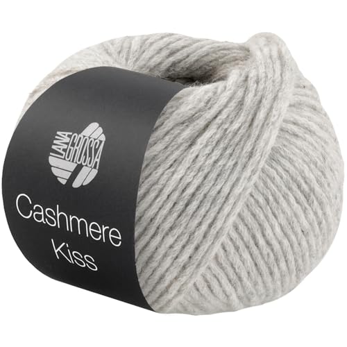 LANA GROSSA Cashmere Kiss | Edle Merino-Kaschmir-Mischung | Handstrickgarn aus 70% Schurwolle (Merino superfein) & 30% Kaschmir | 25g Wolle zum Stricken & Häkeln | 70m Garn von Lana Grossa