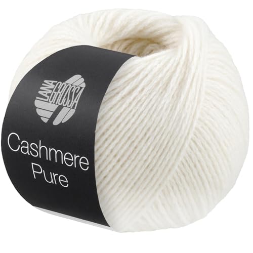 LANA GROSSA Cashmere Pure | Klassisch verzwirntes reines Kaschmirgarn | Handstrickgarn aus 100% Kaschmir | 25g Wolle zum Stricken & Häkeln | 115m Garn von Lana Grossa