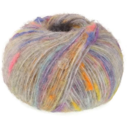 LANA GROSSA Cassata | Flauschiges Effektgarn mit bunten Farbspots| Handstrickgarn aus 54% Schurwolle (Merino extrafine), 30% Polyamid & 16% Baumwolle | 50g Wolle, Stricken & Häkeln | 175m FB 12 von Lana Grossa