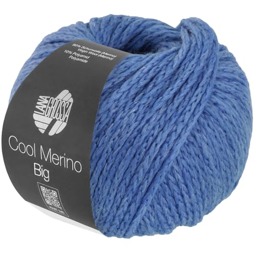 LANA GROSSA Cool Merino Big | Voluminöses Kettengarn aus klassischer Merinowolle | Handstrickgarn aus 90% Schurwolle (Merino) & 10% Polyamid | 50g Wolle zum Stricken & Häkeln | 90m Garn von Lana Grossa