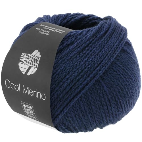 LANA GROSSA Cool Merino | Leichtes Kettengarn aus klassischer Merinowolle | Handstrickgarn aus 90% Schurwolle (Merino) & 10% Polyamid | 50g Wolle zum Stricken & Häkeln | 150m Garn von Lana Grossa