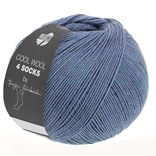 LANA GROSSA Cool Wool 4 Socks | Merino-Sockengarn aus mehrfach verzwirnten Einzelfäden | Handstrickgarne aus 75% Schurwolle (Merino extrafein) | 100g Wolle zum Stricken & Häkeln | 420m Garn von Lana Grossa