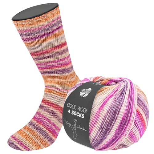 LANA GROSSA Cool Wool 4 Socks Print | Bedrucktes Merino-Sockengarn aus mehrfach verzwirnten Einzelfäden | Handstrickgarne aus 75% Schurwolle (Merino) | 100g Wolle zum Stricken & Häkeln | 420m Garn von Lana Grossa