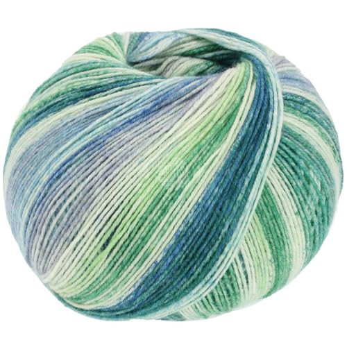 LANA GROSSA Cool Wool 4 Socks Print | Bedrucktes Merino-Sockengarn aus mehrfach verzwirnten Einzelfäden | Handstrickgarne aus 75% Schurwolle | 100g Wolle zum Stricken & Häkeln | 420m Garn FB 7754 von Lana Grossa