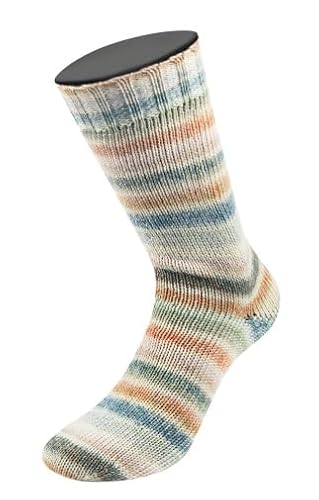 LANA GROSSA Cool Wool 4 Socks Print | Bedrucktes Merino-Sockengarn aus mehrfach verzwirnten Einzelfäden | Handstrickgarne aus 75% Schurwolle (Merino) | 100g Wolle zum Stricken & Häkeln | 420m Garn von Lana Grossa