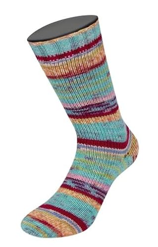 LANA GROSSA Cool Wool 4 Socks Print | Bedrucktes Merino-Sockengarn aus mehrfach verzwirnten Einzelfäden | Handstrickgarne aus 75% Schurwolle (Merino) | 100g Wolle zum Stricken & Häkeln | 420m Garn von Lana Grossa